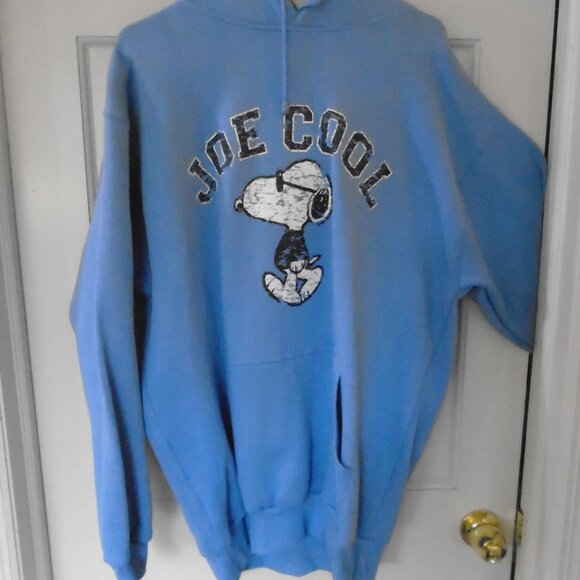Snoopy Blue Hooded Sweatshirt Size XL NWT - Picture 1 of 5